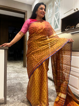 Copper Tissue Cotton Patola Saree: A Fusion of Tradition and Subtle Shine