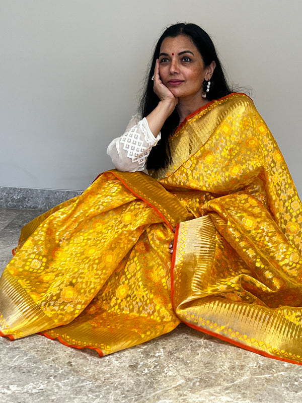 Luxurious Creations: Explore Exquisite Gold, Tissue Kora Silk, Cutwork Jamdani, and Patil Navratan Designs