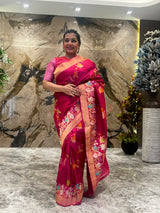 Timeless Ektara Katan Silk Saree in Multi Meena Weave