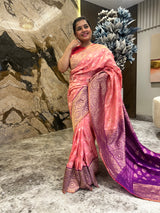 Timeless Grace in Rose Pink Kaduwa Kadiyal Weave &nbsp;