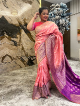 Timeless Grace in Rose Pink Kaduwa Kadiyal Weave &nbsp;