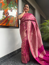 The Timeless Appeal of Raspberry Banarasi Silk Brocade &nbsp;