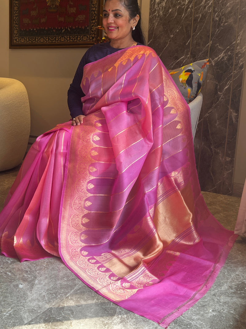 A Masterpiece in Pure Kora Silk with Subtle Grace