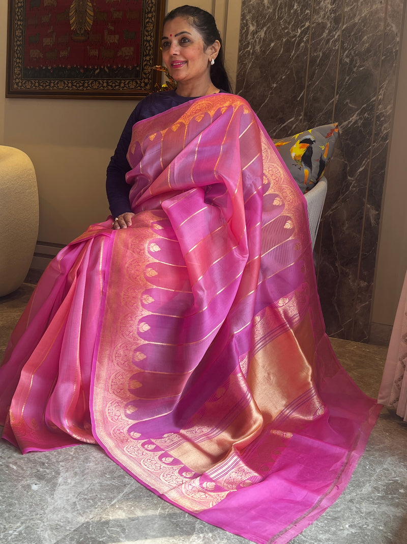 A Masterpiece in Pure Kora Silk with Subtle Grace