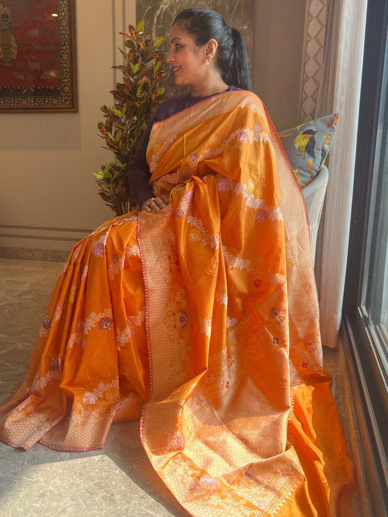 A Tale of Craftsmanship: Mango Yellow Kaduwa Weave Saree