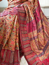 Elegance in Silk: Yellow Kani Saree with Multicolor Border and Pallu