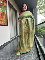 Timeless Olive Green Silk Kani Saree