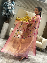 A Dusty Pink Woven Tale in Silver