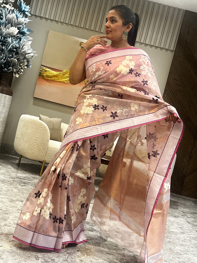 A Subtle Weave in Dusty Pink Kota Doria