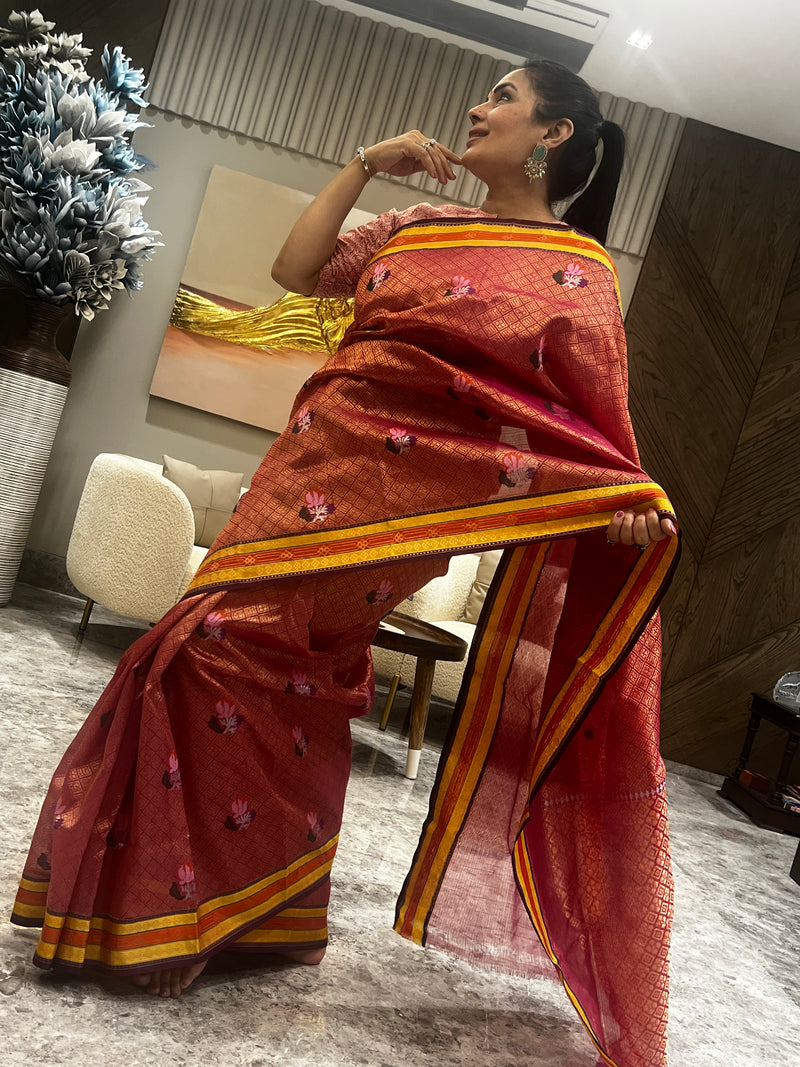 Gold and Red Weave of Tradition and Craft