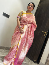 A Contemporary Play of Rose Gold and Zari