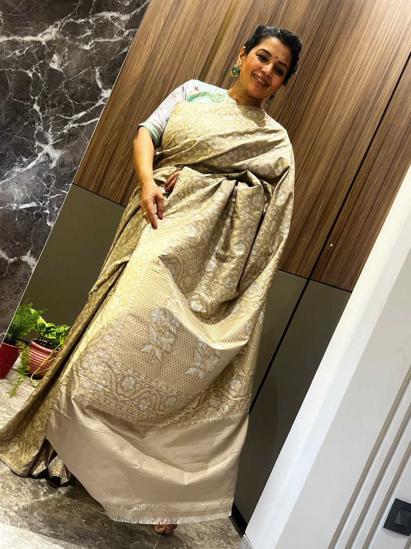 Almond Tones in Katan: A Story Woven in Cutwork Jamdani