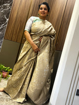 Almond Tones in Katan: A Story Woven in Cutwork Jamdani