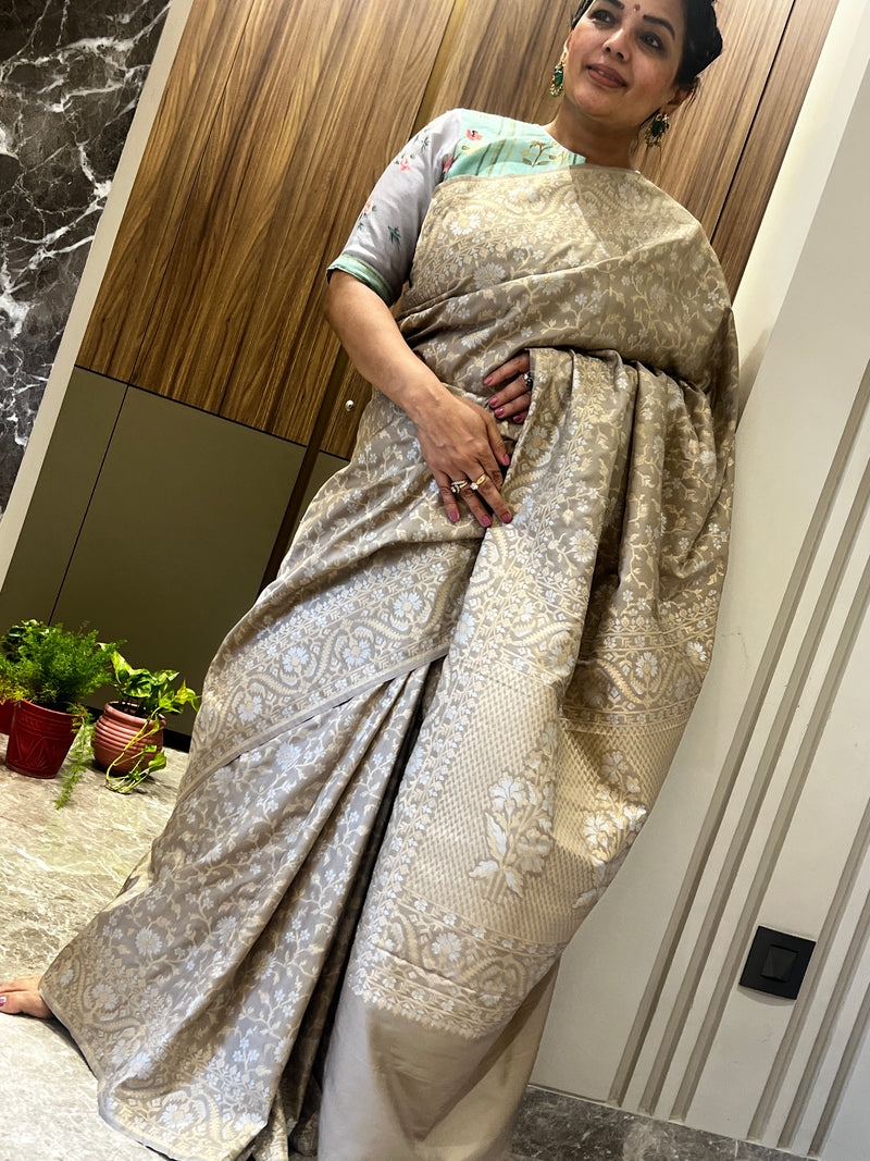 Almond Tones in Katan: A Story Woven in Cutwork Jamdani