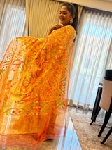 Tissue Kora Silk Jamdani in Rose Gold Hues