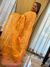 Tissue Kora Silk Jamdani in Rose Gold Hues