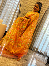 Tissue Kora Silk Jamdani in Rose Gold Hues