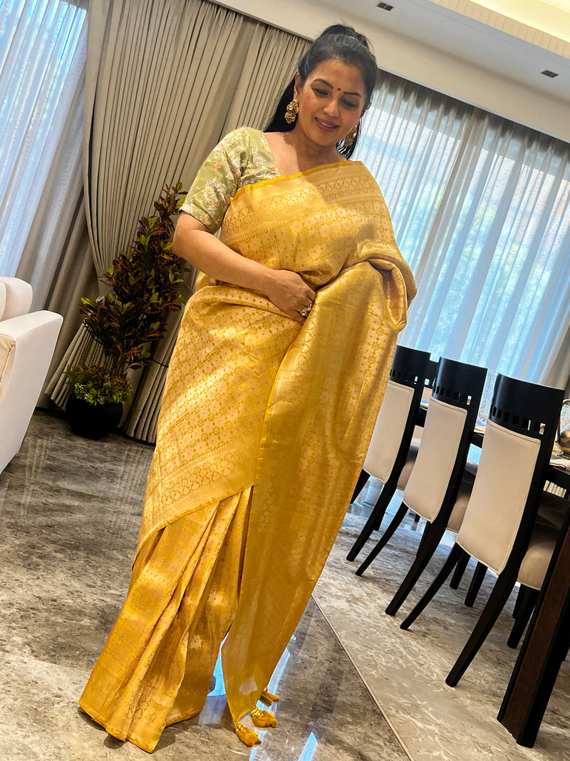 A Silk Brocade Story in Meenakari and Kaduwa Weave
