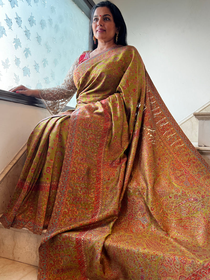 Mehendi Magic: Unveiling the Enchanting Silk Kani Saree