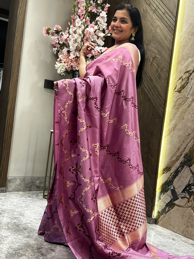 Ektara Mushroo Silk Saree: A Tribute to Japanese Cherry Blossoms &nbsp;