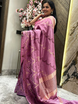 Ektara Mushroo Silk Saree: A Tribute to Japanese Cherry Blossoms &nbsp;