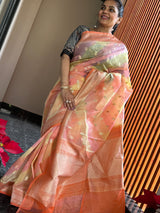 Kora Silk Ombré Saree with Zari Border and Butis