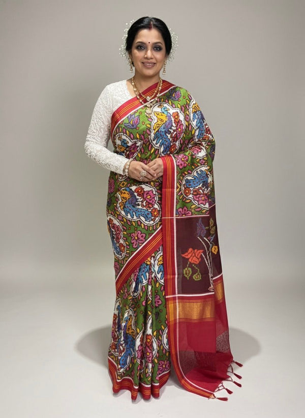 Threads Woven in Eternal Rhythm – Double Ikat Patan Patola Saree