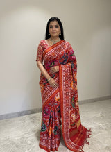 Double ikat multicolour matka design patan patola