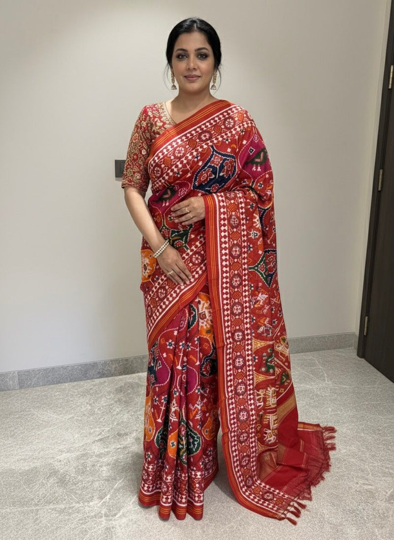 Double ikat multicolour matka design patan patola