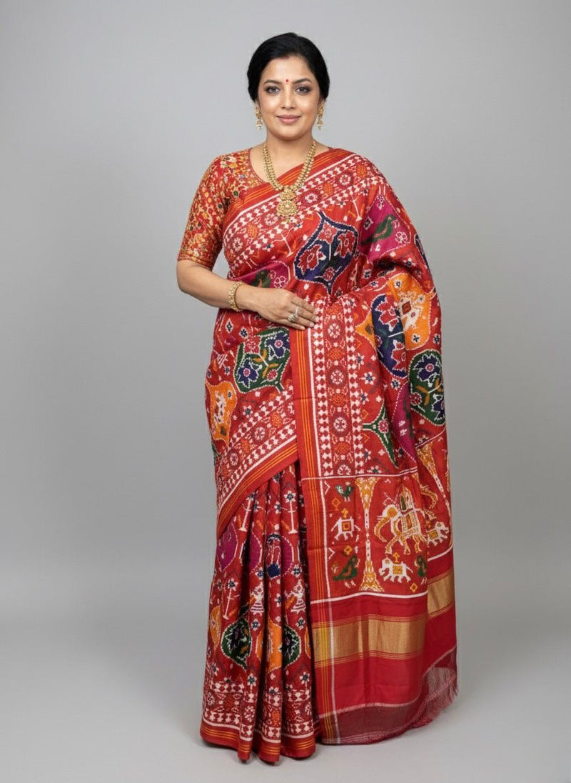 Double ikat multicolour matka design patan patola