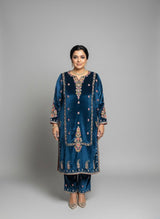 Exquisite Velvet Suit Set: Zardozi and Aari Embroidery, Lace-Finished with Lining - All Sizes Available