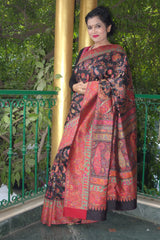 Black Pashmina Silk Kani Saree - Kashmir Collection - sohum sutras