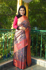 Silver Grey Gulabdar Kani saree - Kashmir Collection - sohum sutras