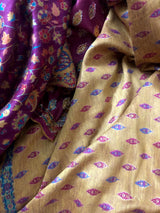 Fuschia and Yellow Kani saree with broad border - Kashmir Collection - sohum sutras