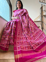 Nari kunj design, double ikat patan patola saree