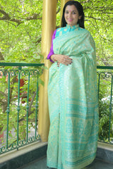 Mint Green Kani Saree - Kashmir Collection - sohumsutras
