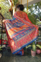 Gulabdar Blue Kani Saree 