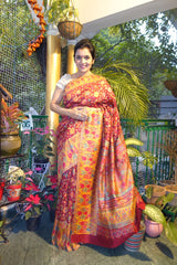 Gulabdar pashmina silk Kani saree