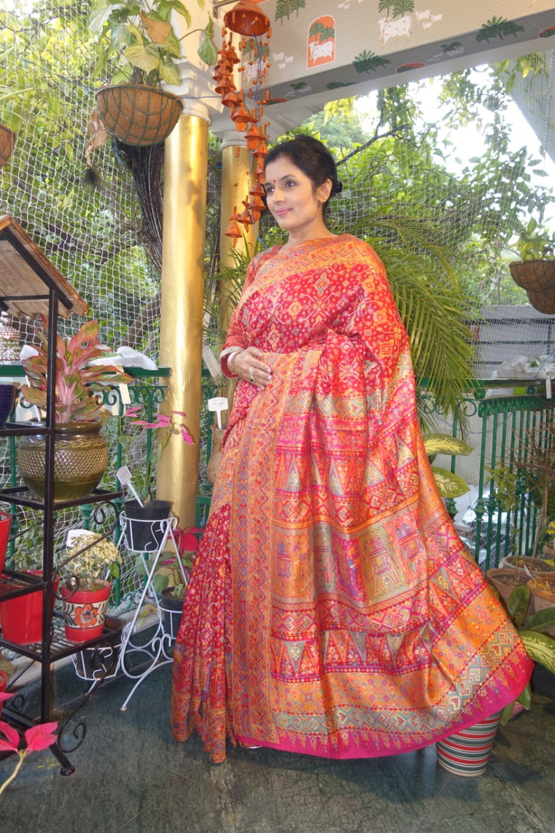 Pashmina Kani sarees with elephant border and pallu
