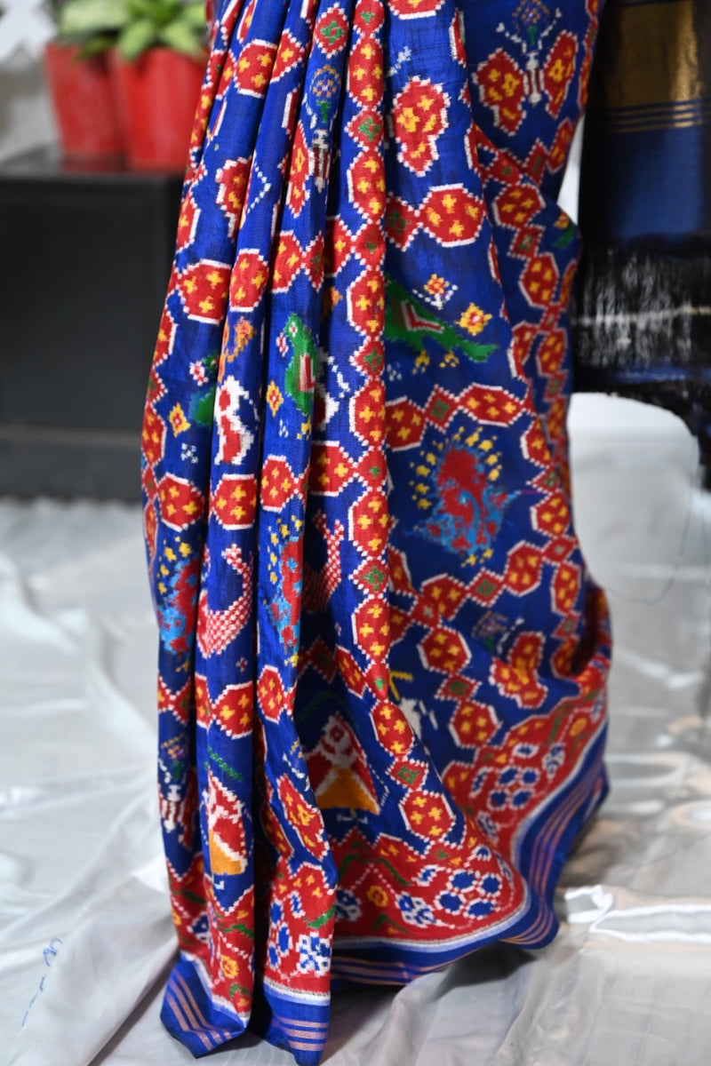 9 motifs double ikat patan patola saree