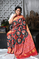 Elephant Motifs double ikat patan patola saree