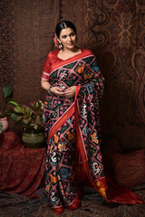 Lion Pallu Double Ikat Patan Patola Saree