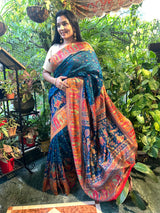 Persian Blue Kani Silk Saree