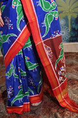 Double ikat patan patola with parrots