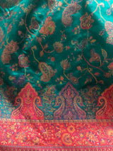 Green Dupioni silk Kani saree - Kashmir Collection - sohum sutras