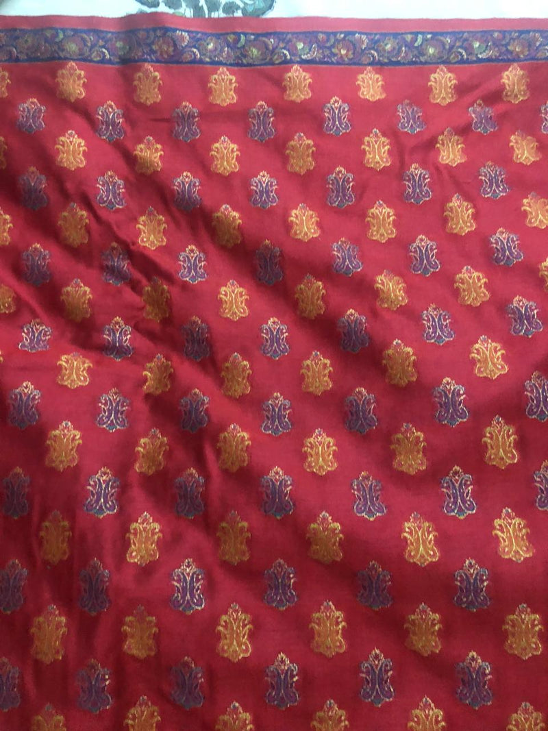 Green Dupioni silk Kani saree - Kashmir Collection - sohum sutras